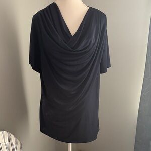 Elegant Navy Drape Top